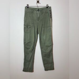 Anthropologie The Wanderer side-striped utility pants Green Camo Pocket Sz 26